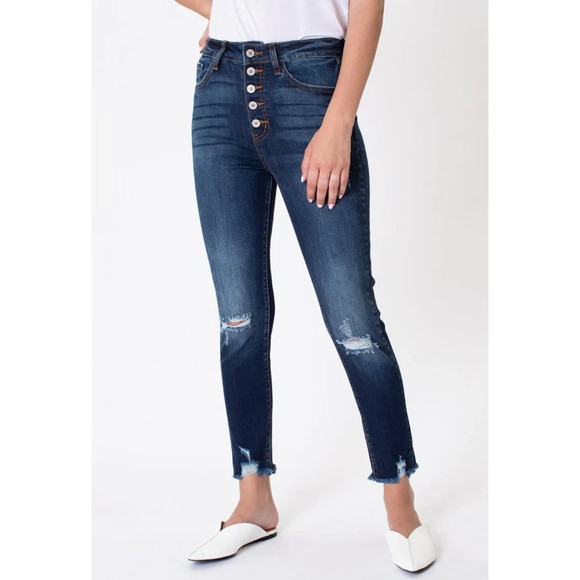 KanCan Denim - KanCan Dark Wash Geneva Ankle Ladies Skinny Jean, 7/27